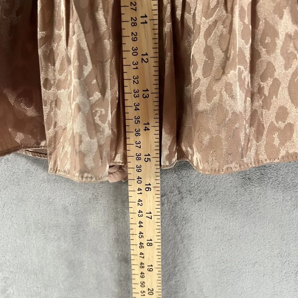 Mustard Seed Teen Girls Rose Gold Leopard Ruffle Skort Size Small Smocked Party